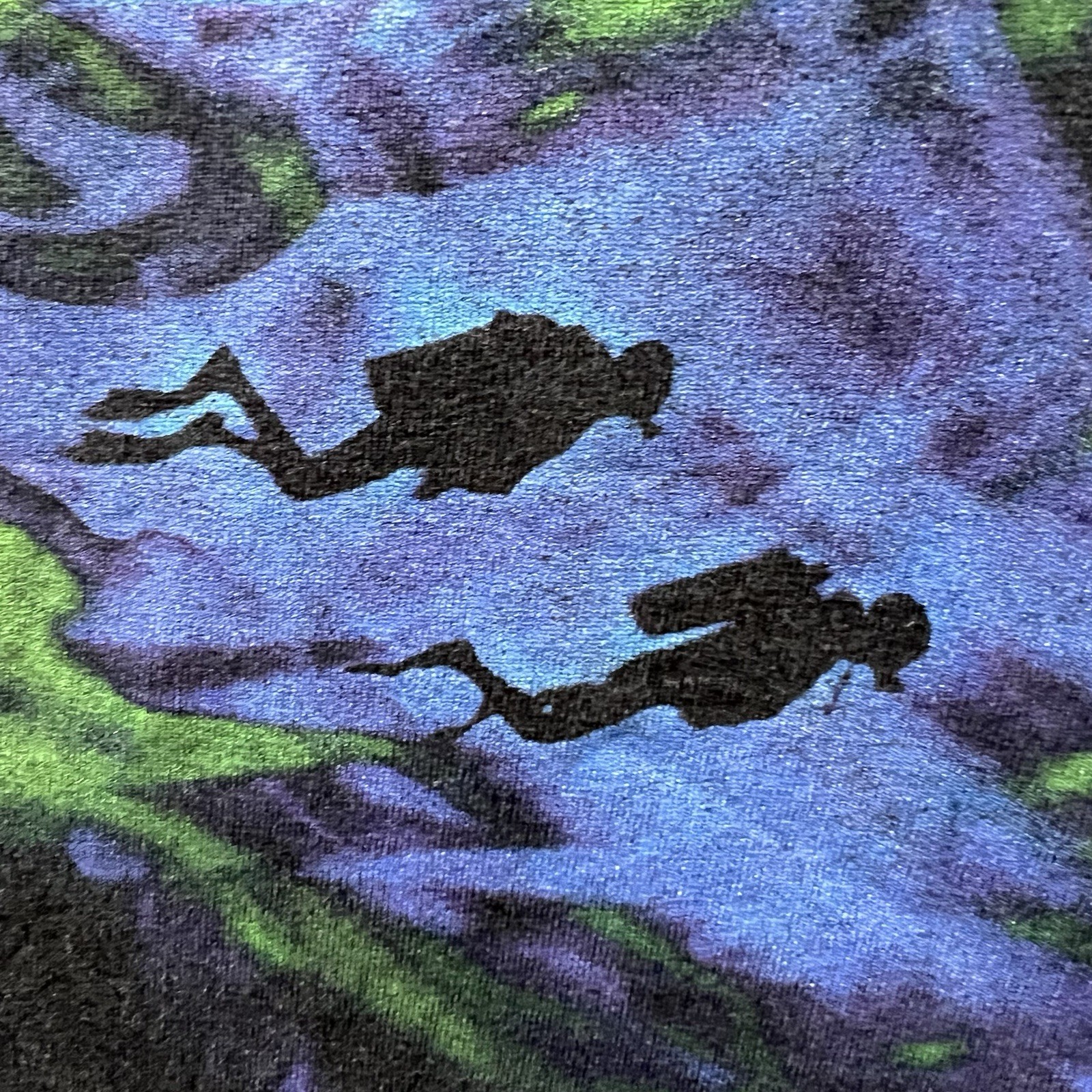 Vintage Amphibious Outfitters Shirt Mens Large Black Scuba Diving Eel Nature AOP gallery