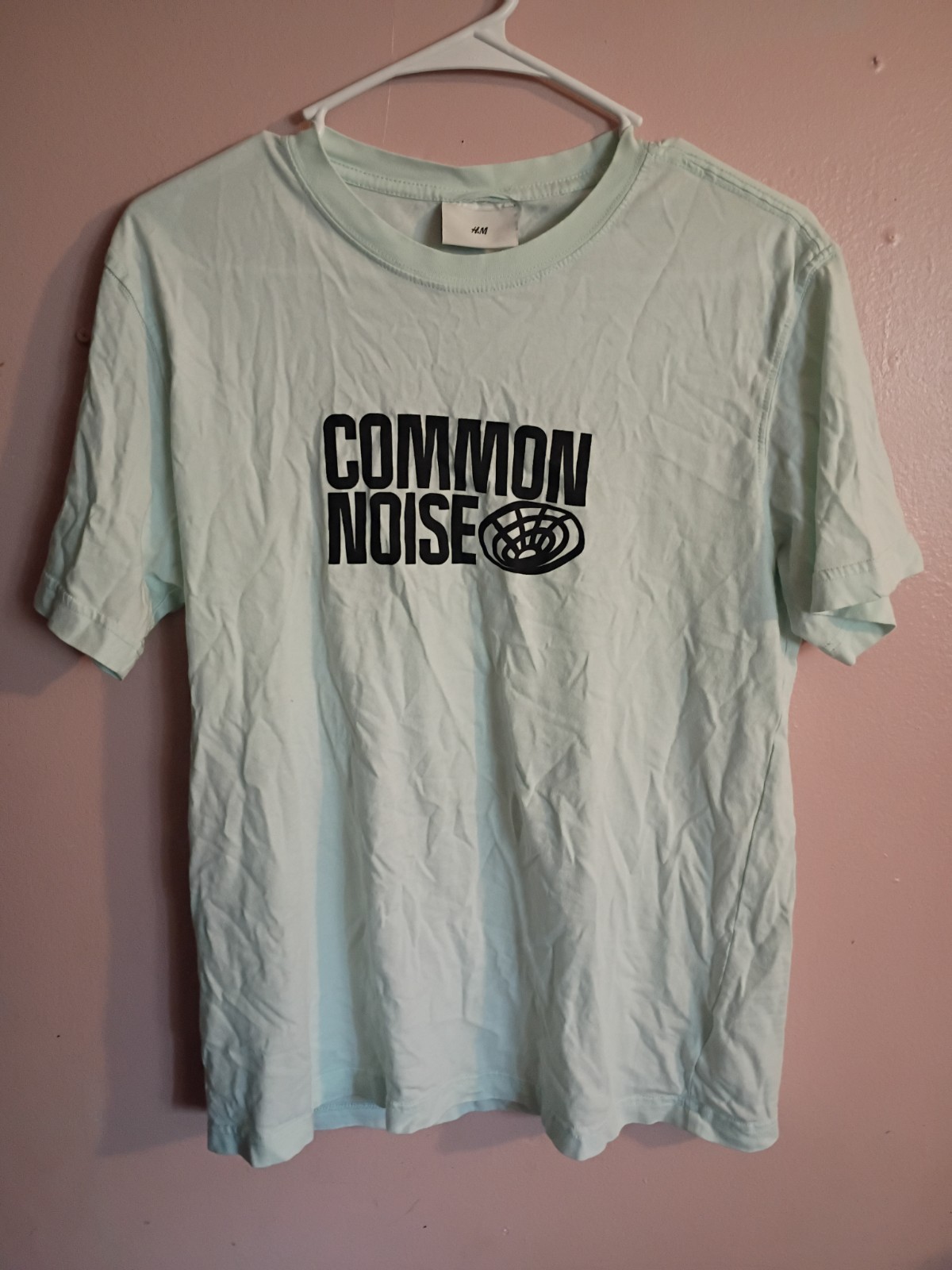 Men’s H&M Teal Common Sense Short Sleeve T Shirt Size Small
