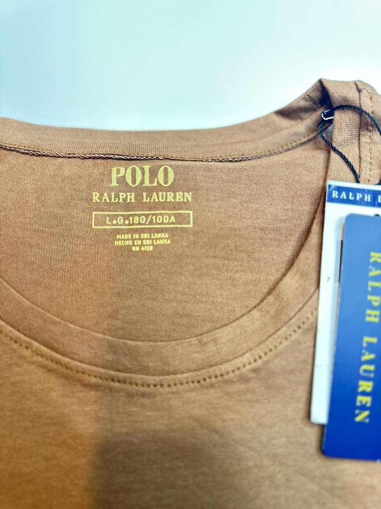 NWT Polo Ralph Lauren Men Short Sleeve Crew Neck Brown T-Shirt Free Shipping gallery