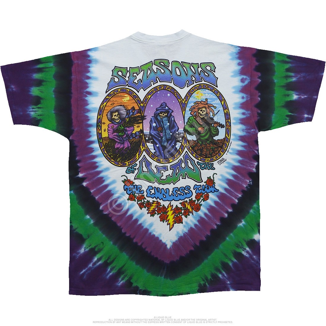 Grateful Dead Seasons Of The Dead Tie-Dye T-Shirt Liquid Blue gallery