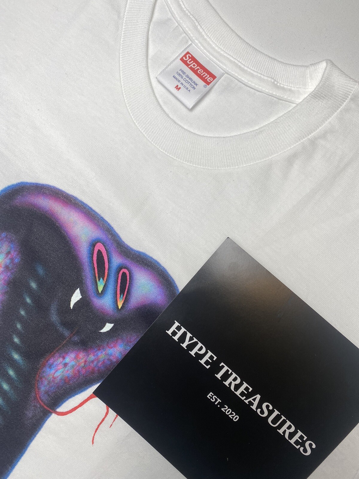 Brand New Supreme Snake Tee White MEDIUM/LARGE 2021 *RARE* - HYPETREASURES gallery