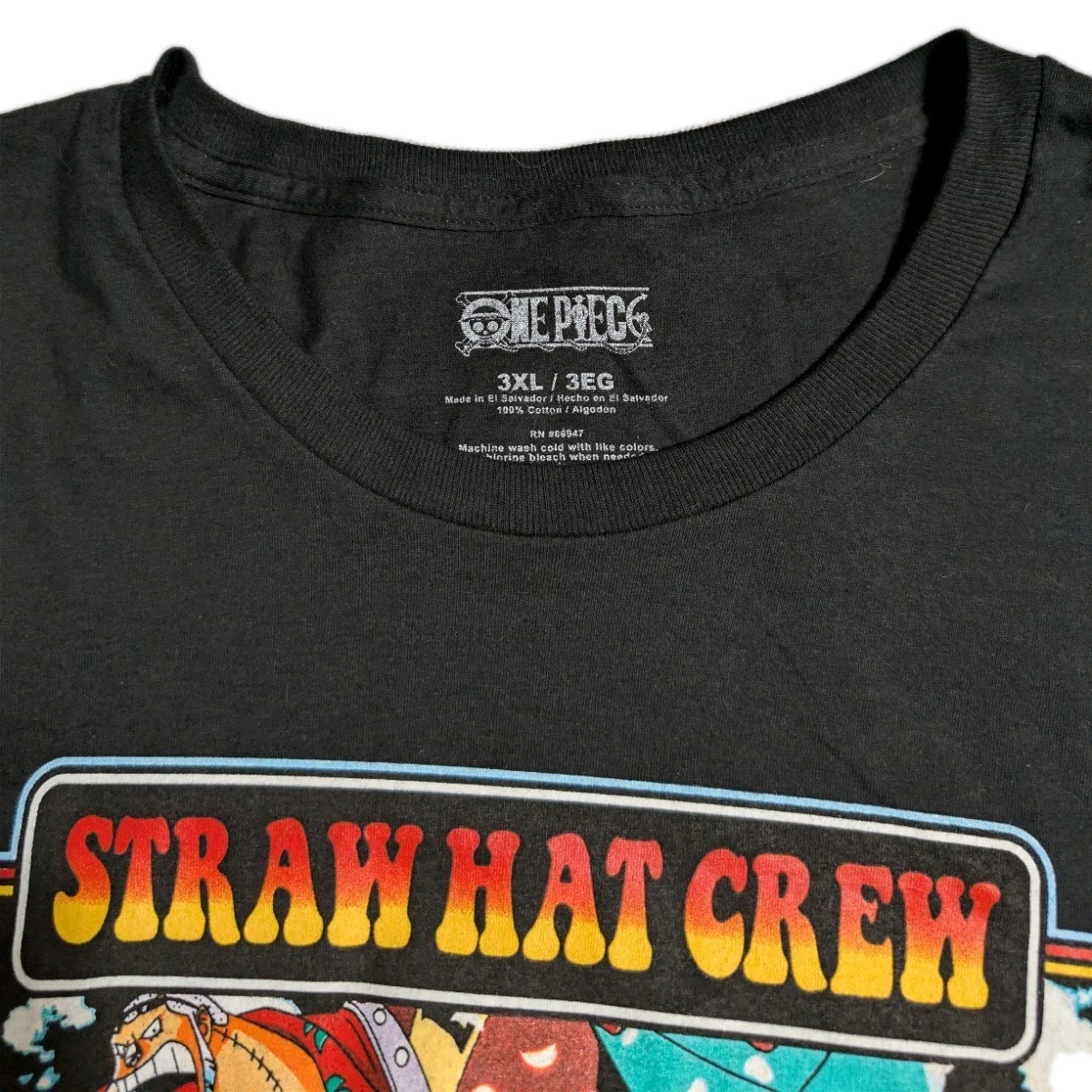 One Piece Straw Hat Crew Graphic T Shirt Black Anime Manga Mens 3XL gallery