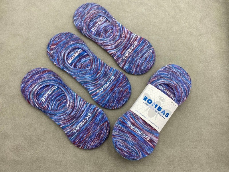 3 Pairs Bombas Cushion Women Size M No Show Socks Multicolor