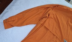 Columbia PFG Copper Orange Button Down Polyester Nylon Fishing Shirt Size XL