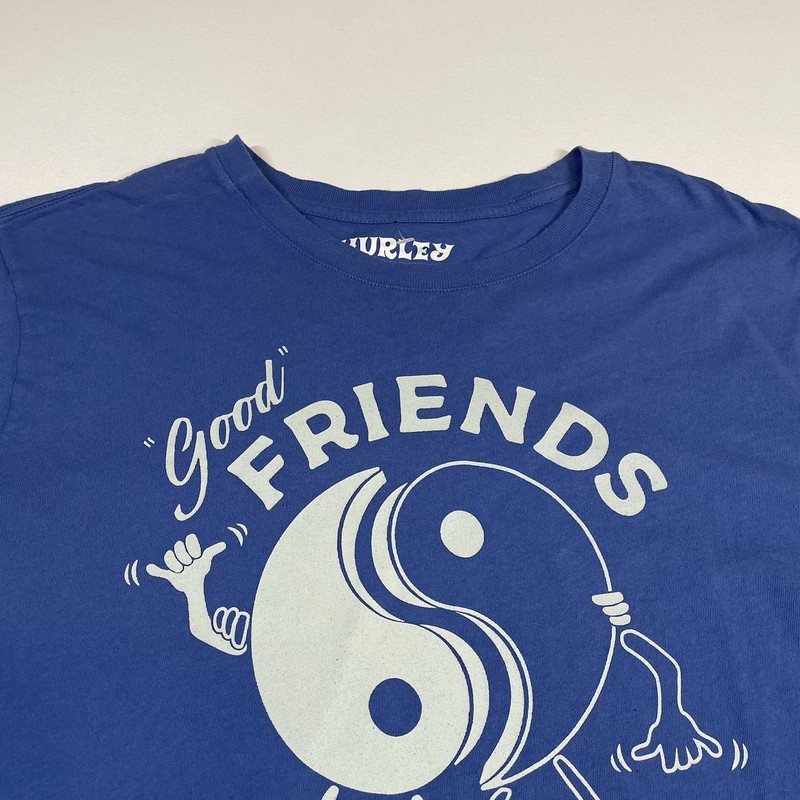 Hurley Shirt Men’s Medium Blue Short Sleeve Good Friends ‘Til The End Tee NEW gallery