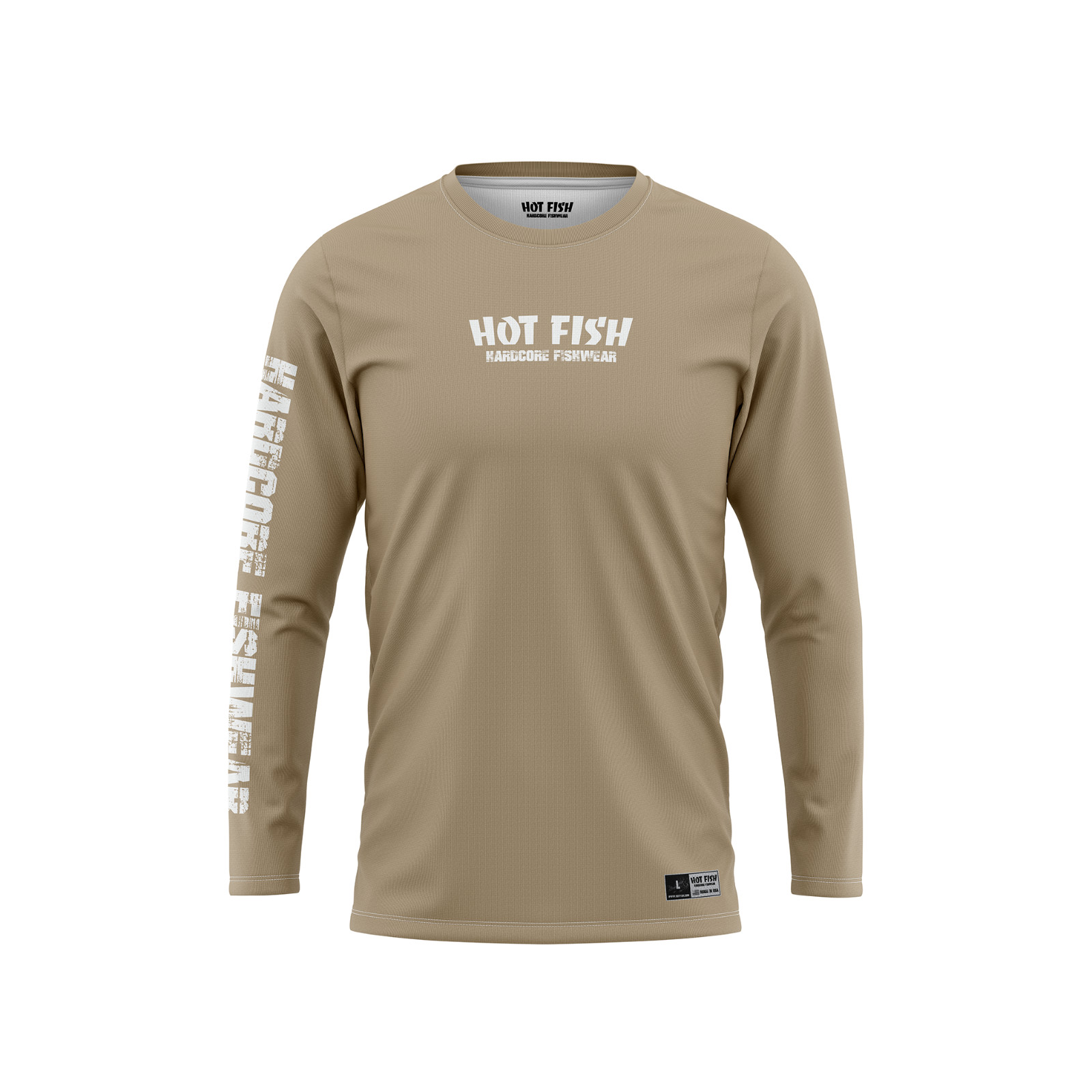 Men’s Green Long Sleeve Fishing Shirt – UPF Protection – HOT FISH GROUPER