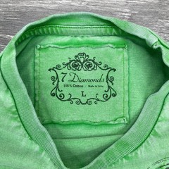 7 Diamonds Shirt Mens Large Green Eagle Liberty Forever Patriot Short Sleeve Tee