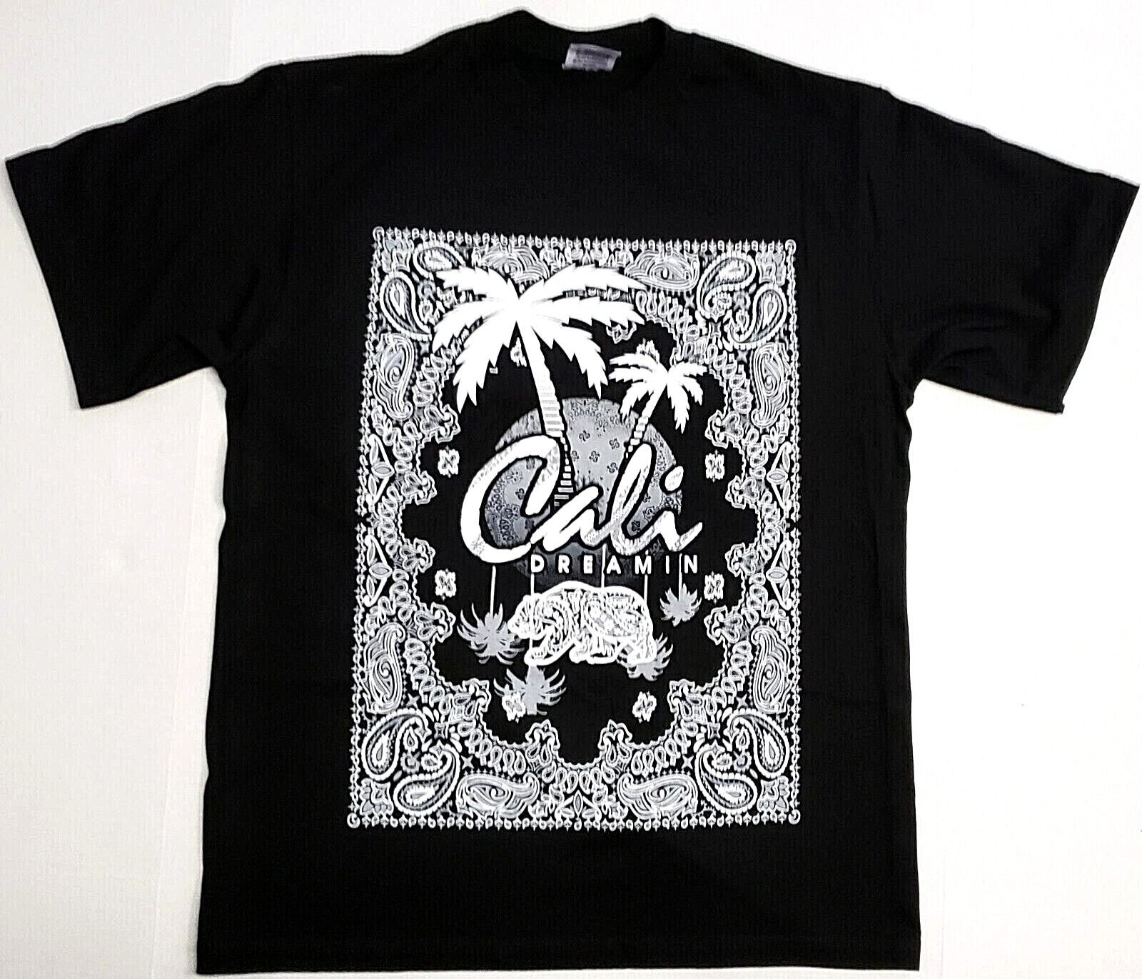 CALIFORNIA DREAMIN T-shirt CA Paisley Palm Tree Urban Streetwear Men’s Tee New