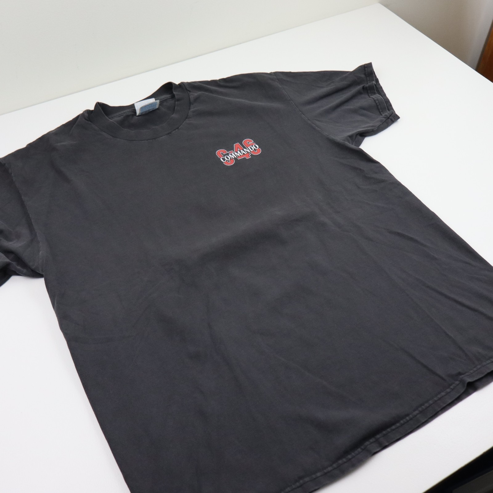 Vintage China Doll C46 Commando T Shirt Mens XL Black WWII Airplane Pin Up Tee gallery