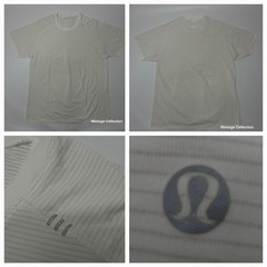 lululemon Men’s Metal Vent Tech Short Sleeve Shirt White Gray Stripes Size XL