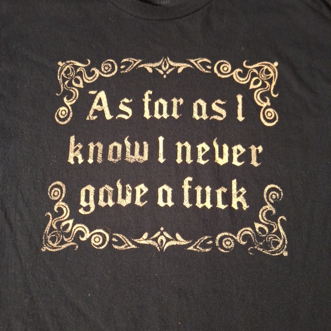 Funny Saying T-Shirt Short Sleeve Black Cotton Size Large "As Far As I Know" gallery
