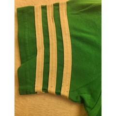 Vintage Leinenkugels Beer Green Ringer T-Shirt V-Neck Athletic Stripe Distressed