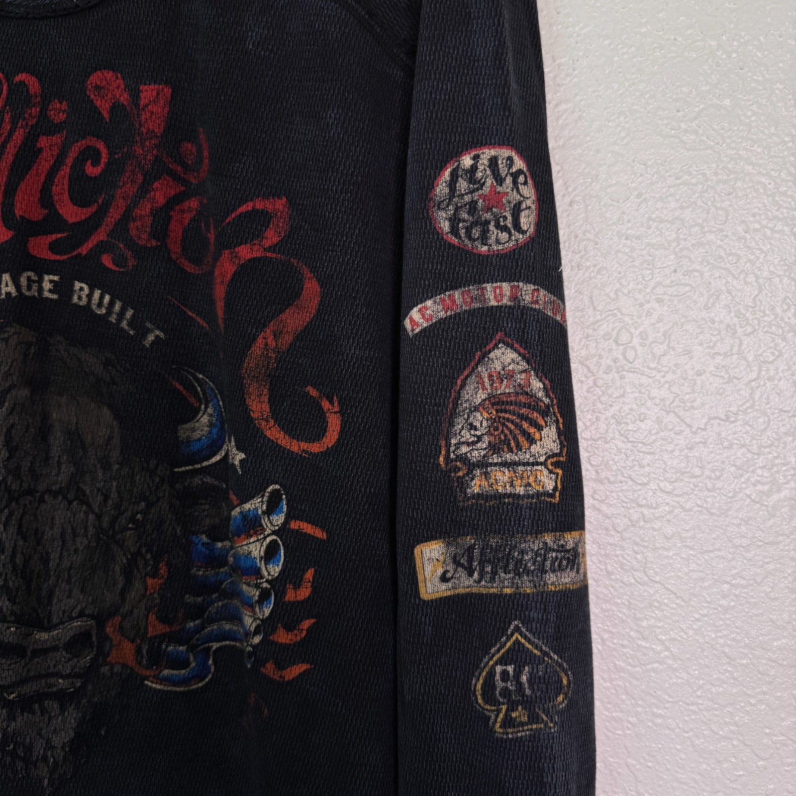 Affliction Thermal Shirt Mens 4X Dakota Hills Reversible Tee Live Fast Y2K NEW gallery
