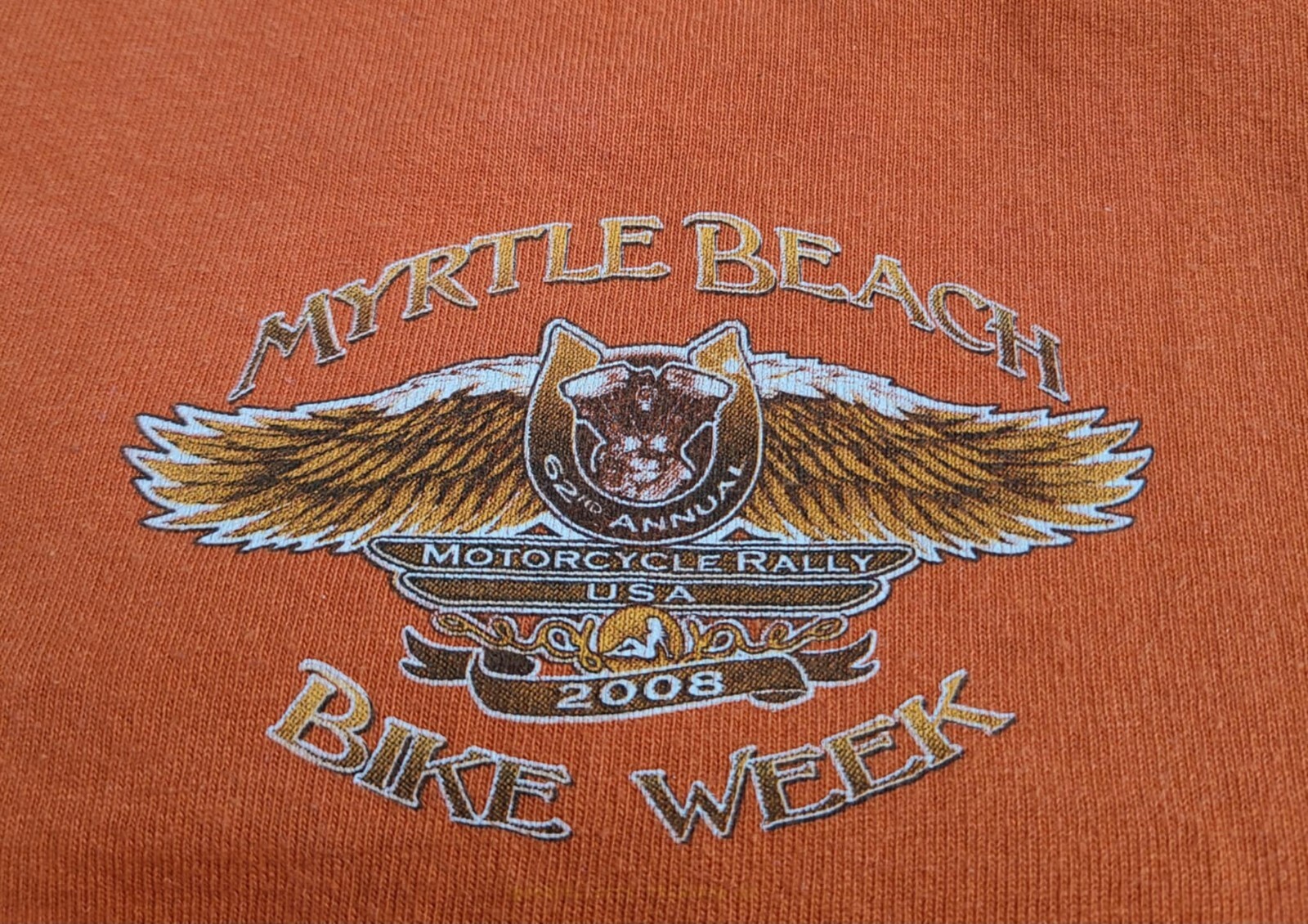 Bike Week Large T-Shirt 2008 Myrtle Beach Rally 62nd Motorcycle Eagle Wings gallery