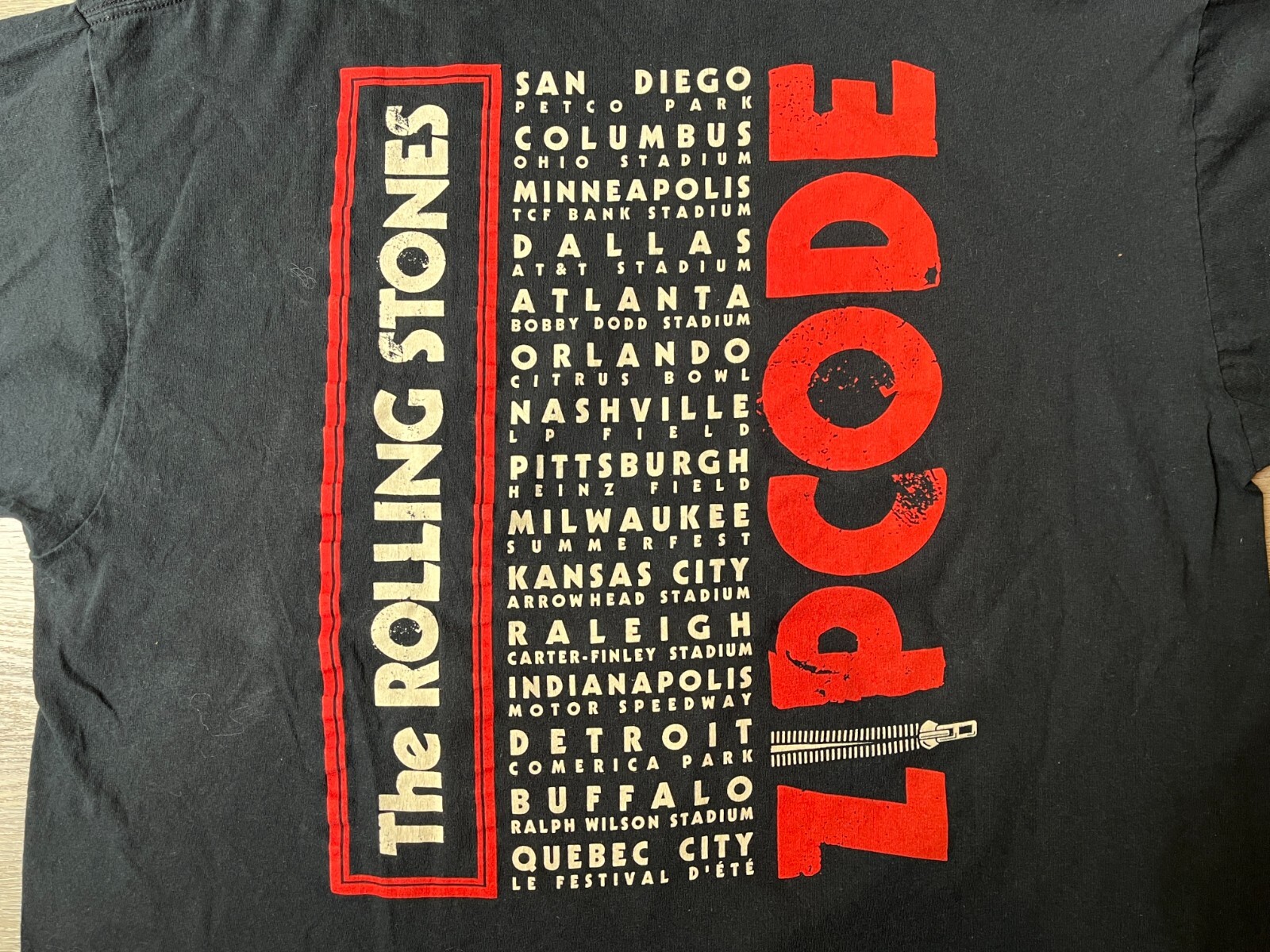 4 Rolling Stones Band Logo T-Shits, Bigger Bang Zip Code Tour MoMA 50 Years USED gallery