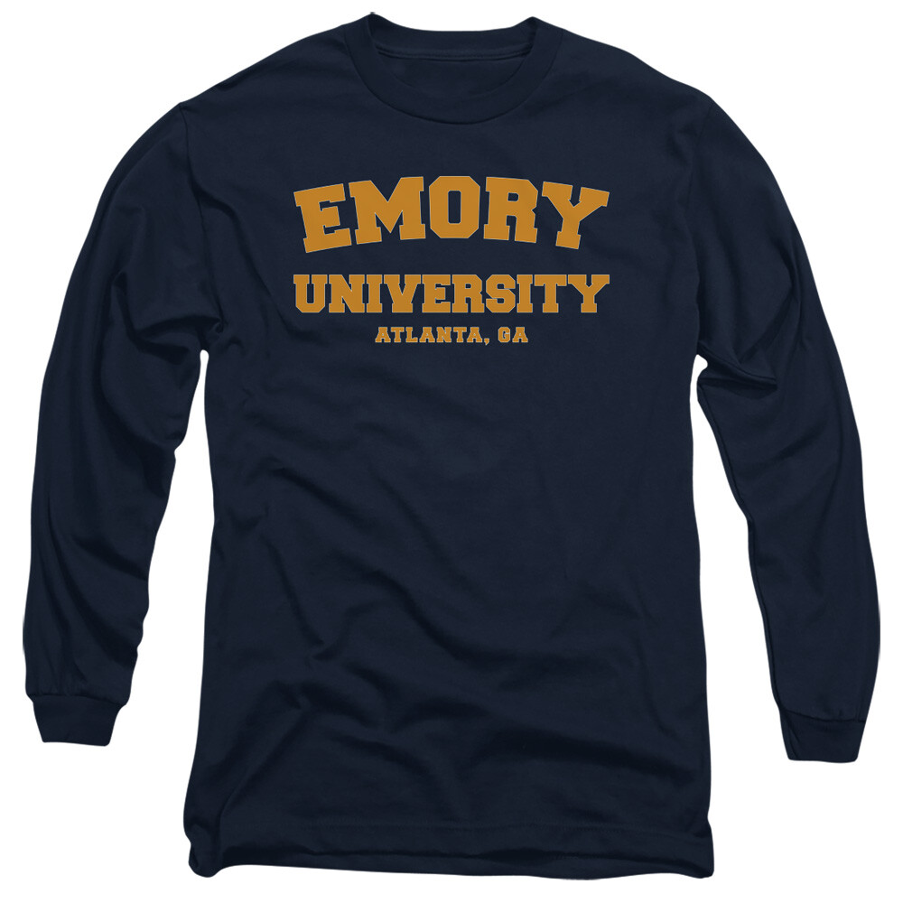 Emory University Adult Long Sleeve T-Shirt Circle Logo, Navy, S-3XL gallery