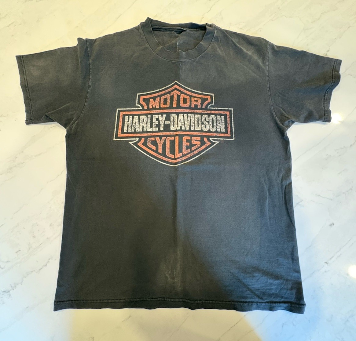 VTG ‘98 Harley-Davidson Motorcycles Badge Logo T-shirt Sz L Black Biker Chopper