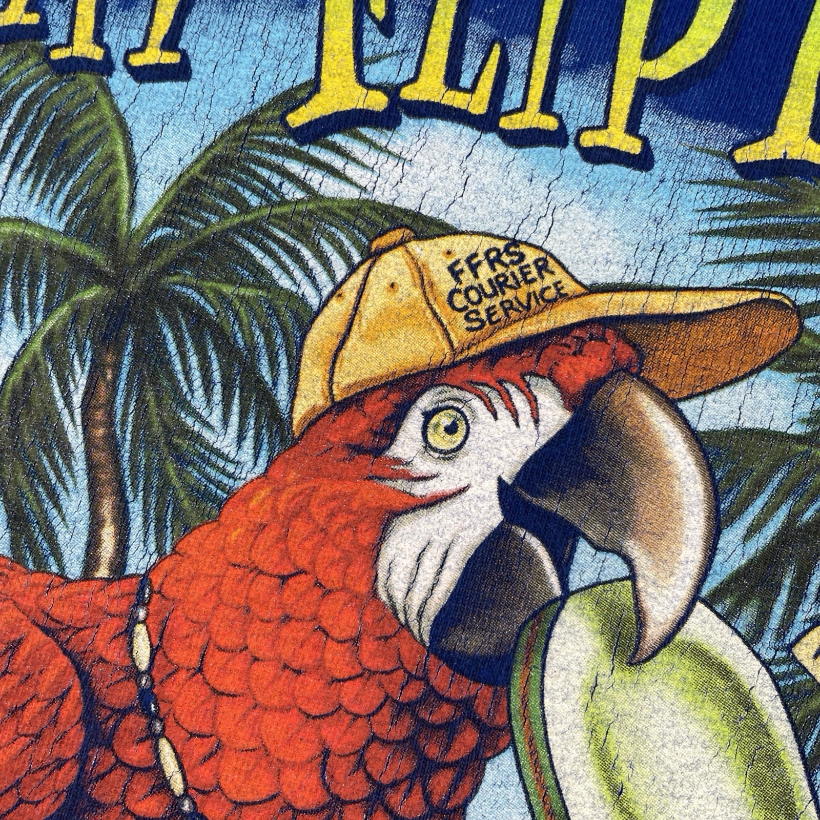 Vtg Jimmy Buffetts Margaritaville Ocho Rios Jamaica Blue XL Shirt Parrot Funny gallery
