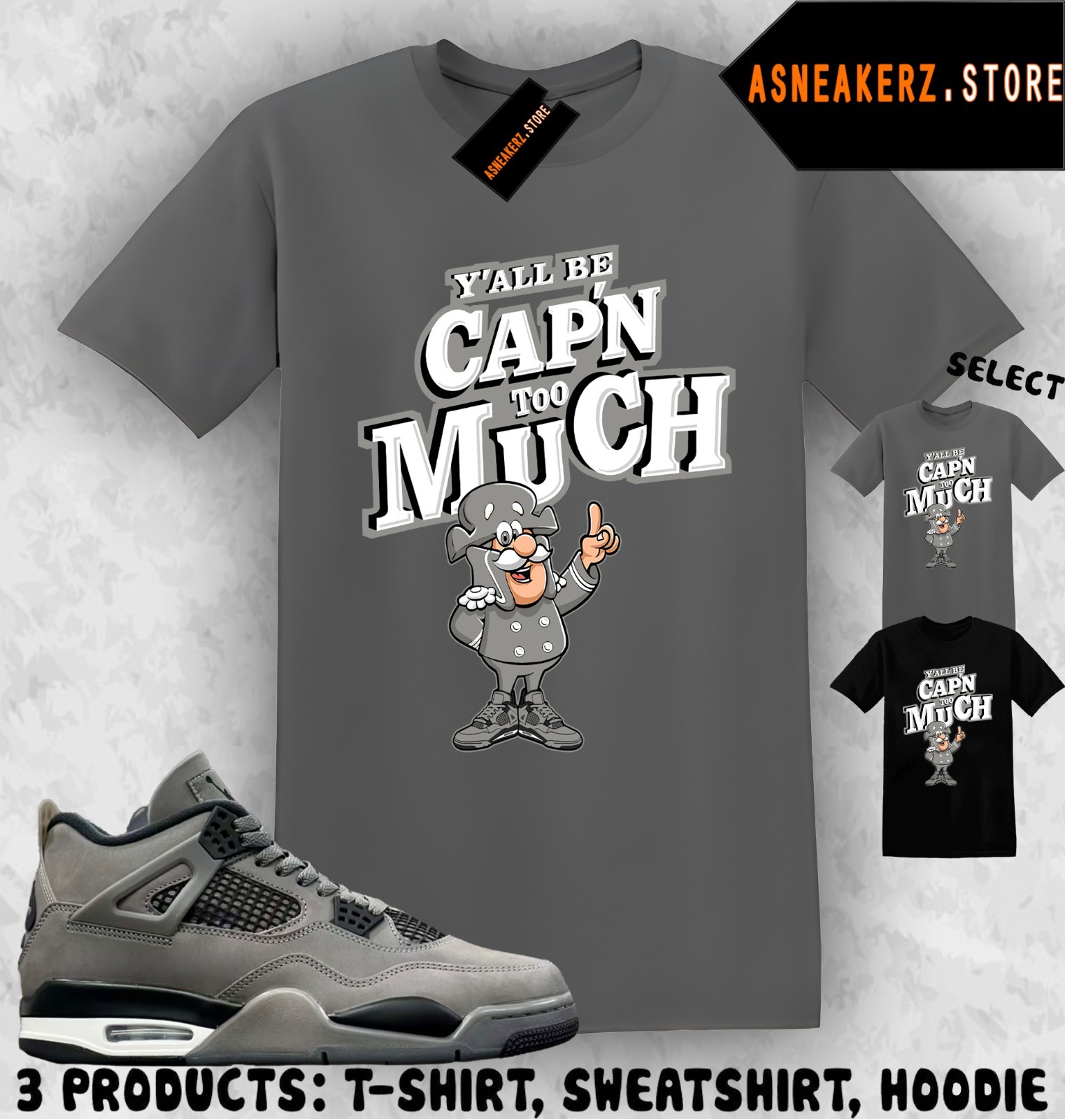 Shirt Match AJ 4 Cave Stone 2025 Sneaker Matching Sneakerhead C Captain T-Shirt