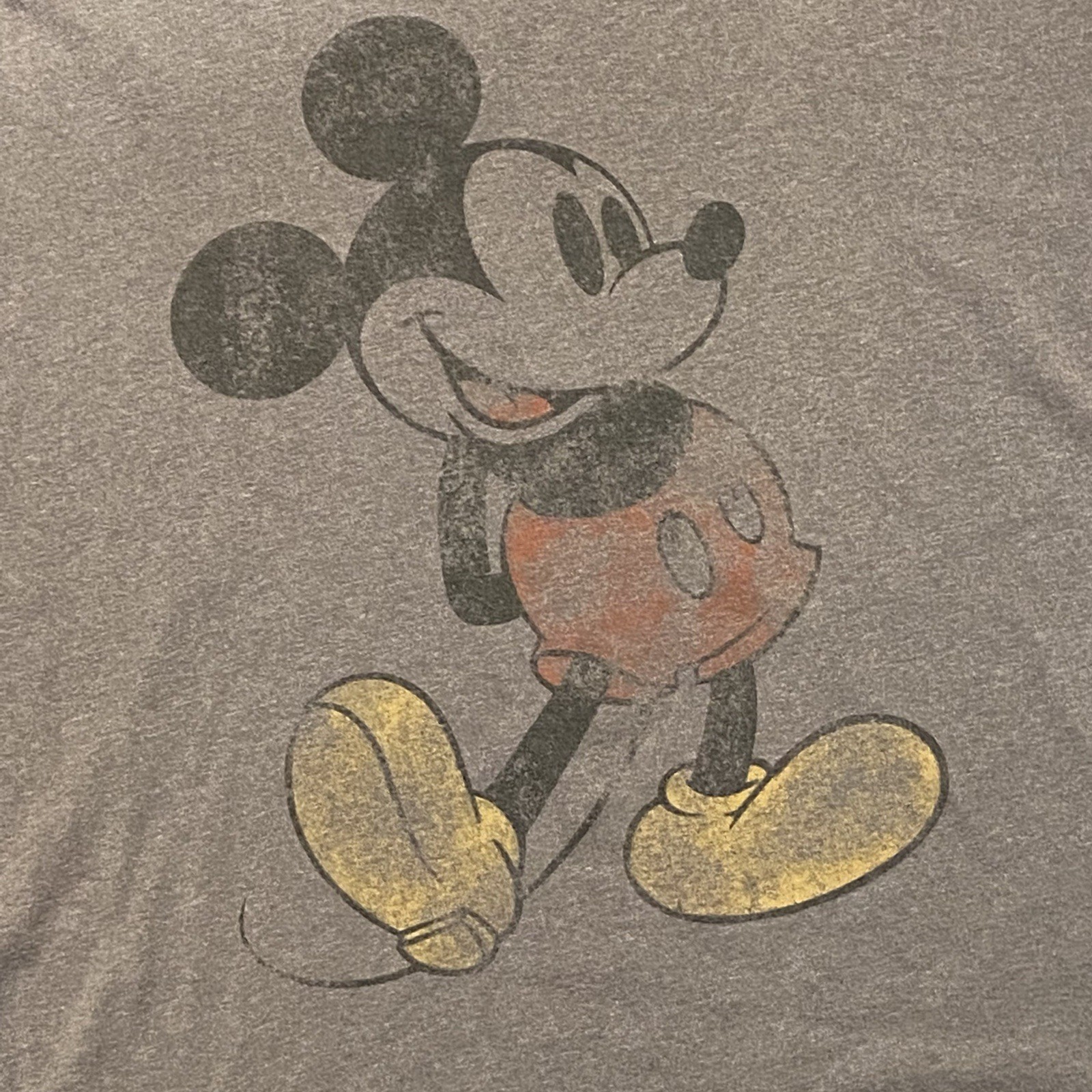 Disney Mickey Mouse Retro Vintage Style Graphic Acid Wash Gray T-Shirt Mens 4X gallery