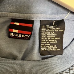 Bugle Boy Men’s T Shirt Vtg Long Sleeve XL Blue Cotton Skater Graphic Y2K 90s