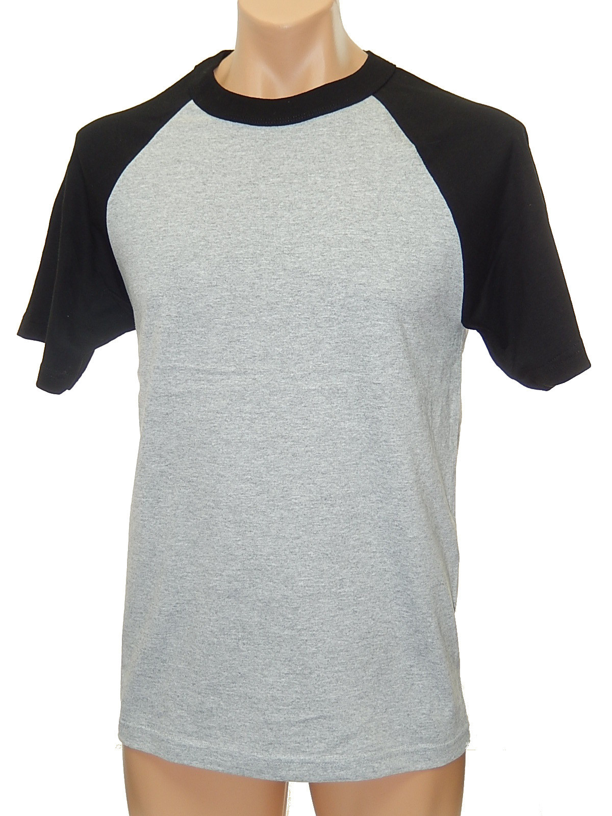 MENS HEAVY WEIGHT COTTON SHORT SLEEVE RAGLAN T SHIRT GYM WORKOUT BASEBALL S-3X gallery