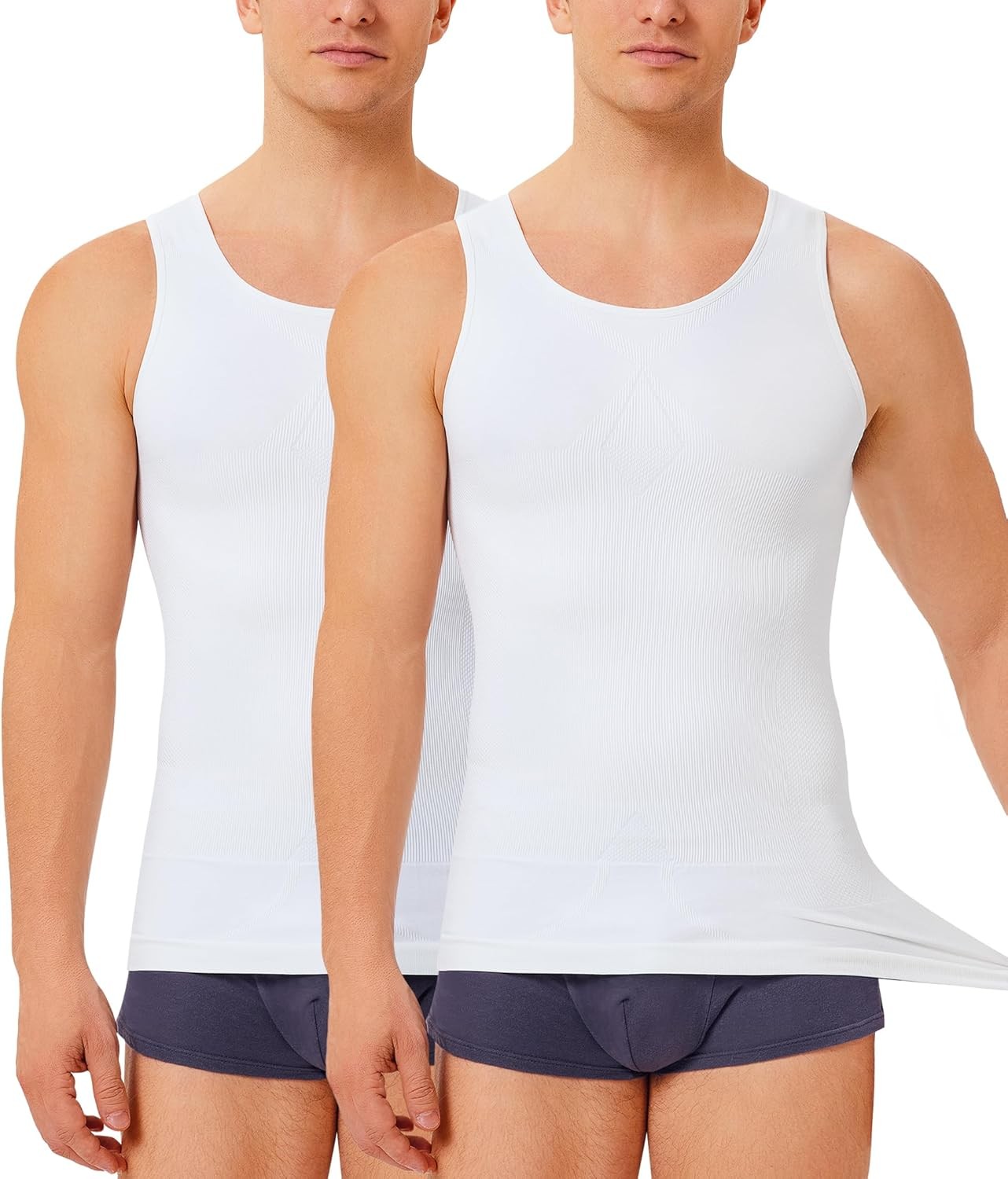 Men’s Compression Body Shaper Slimming Shirt Tummy Control Undershirt Shapewear
