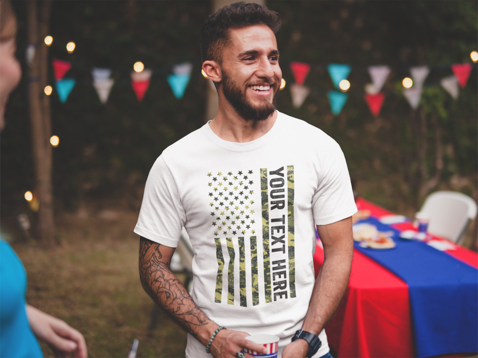 Custom Made Shirt USA Camo Flag Patriotic Personalized T-shirt Your Own Text gallery