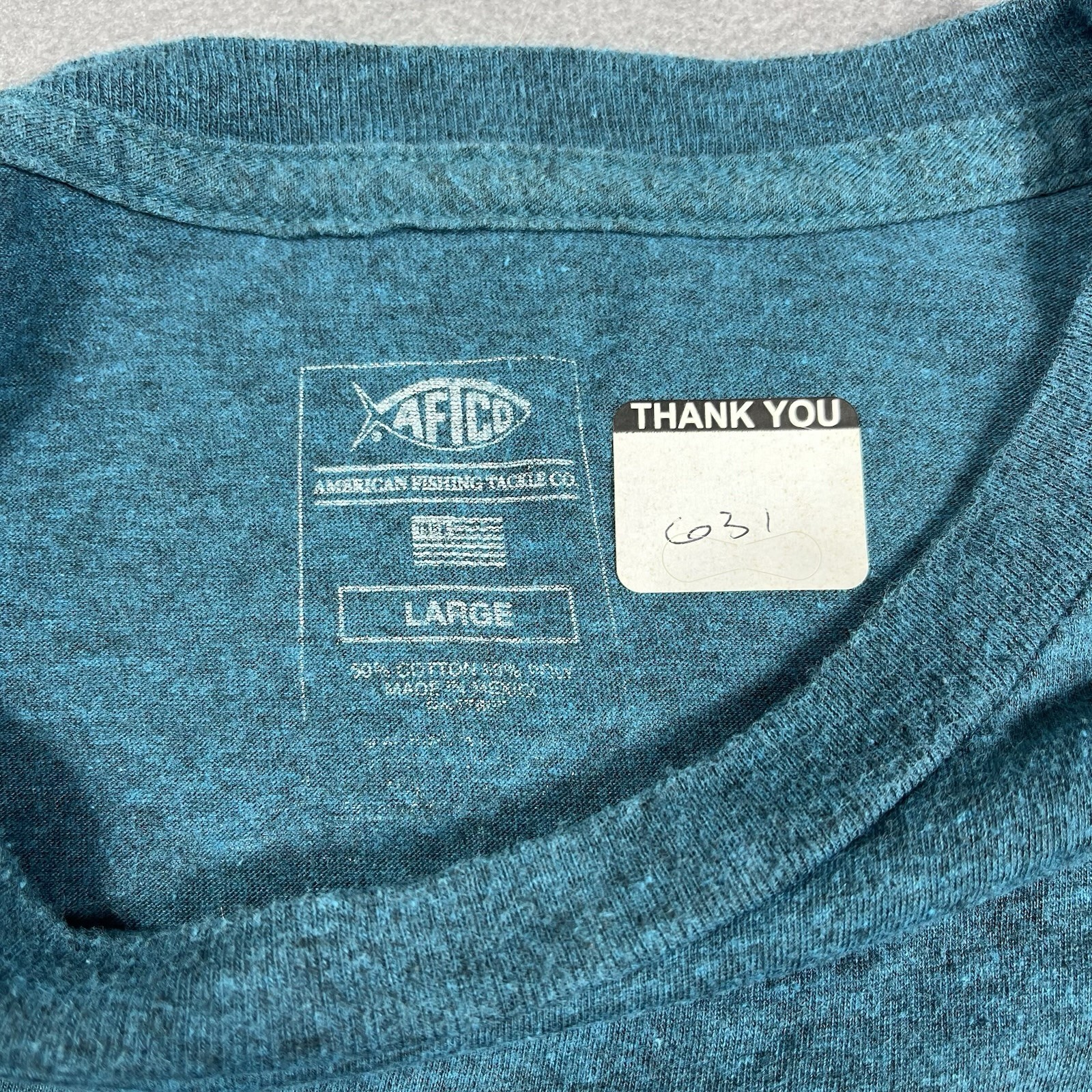 AFTCO Shirt Adult L Blue Short Sleeve Crew Neck Fishing Outdoor Mens gallery