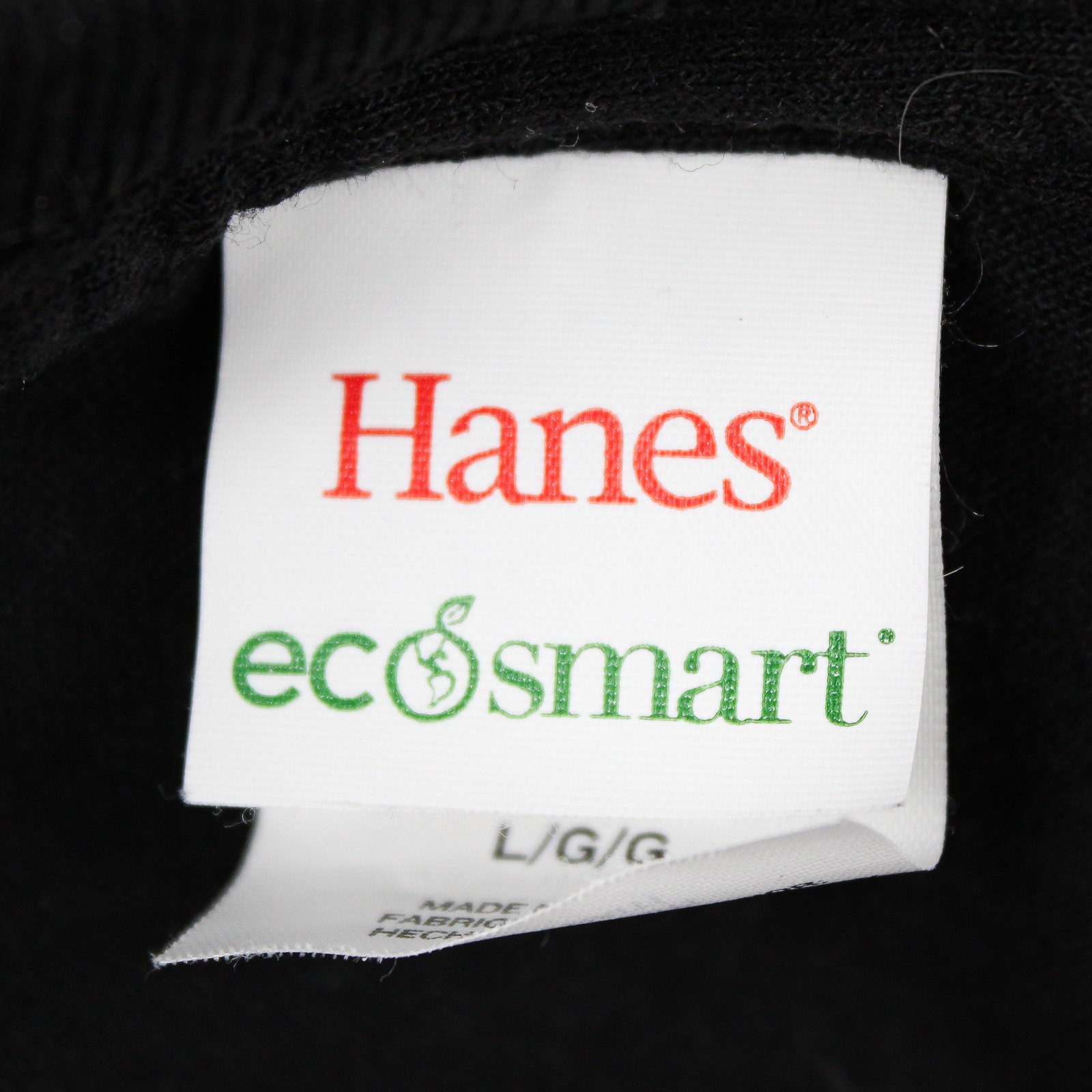 Hanes EcoSmart Solid Black Short-Sleeved Crew Neck T-Shirt Men's Size Large gallery