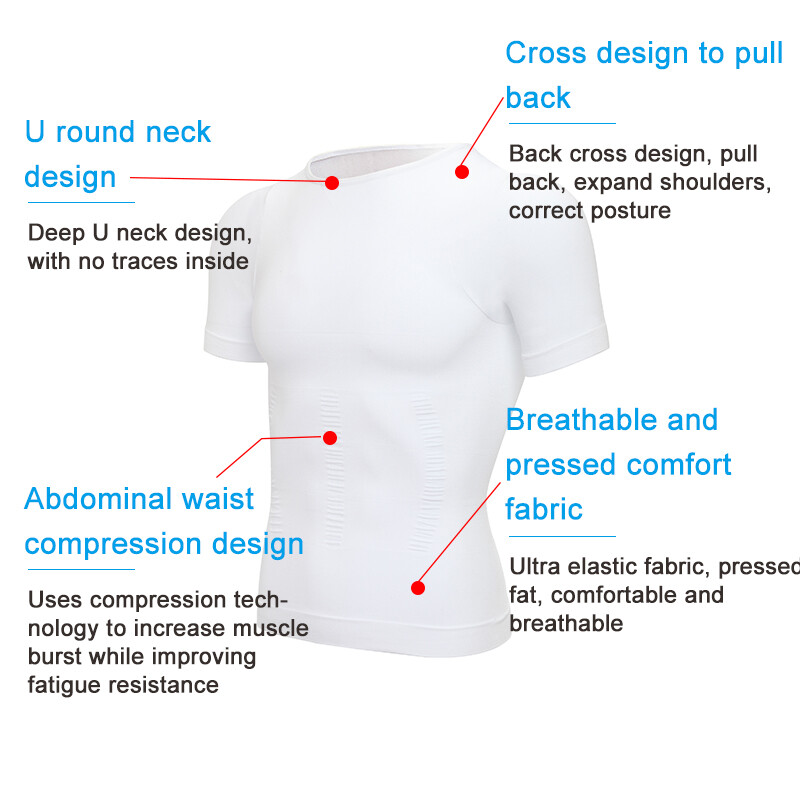 Mens Belly Compression Vest T-Shirt Slimming Body Shaper Shapewear Tank Tops US gallery