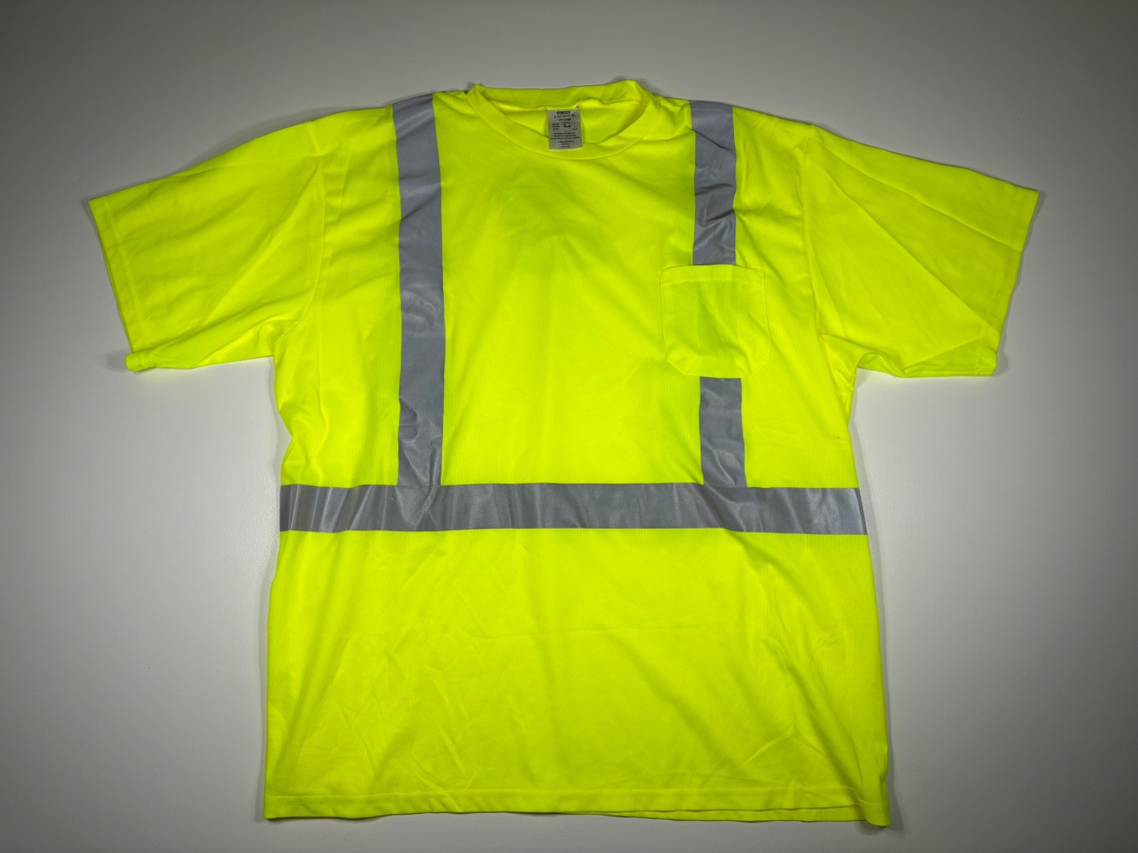 Uline T Shirt Men 3XL Yellow High Vis Safety Reflective Pocket