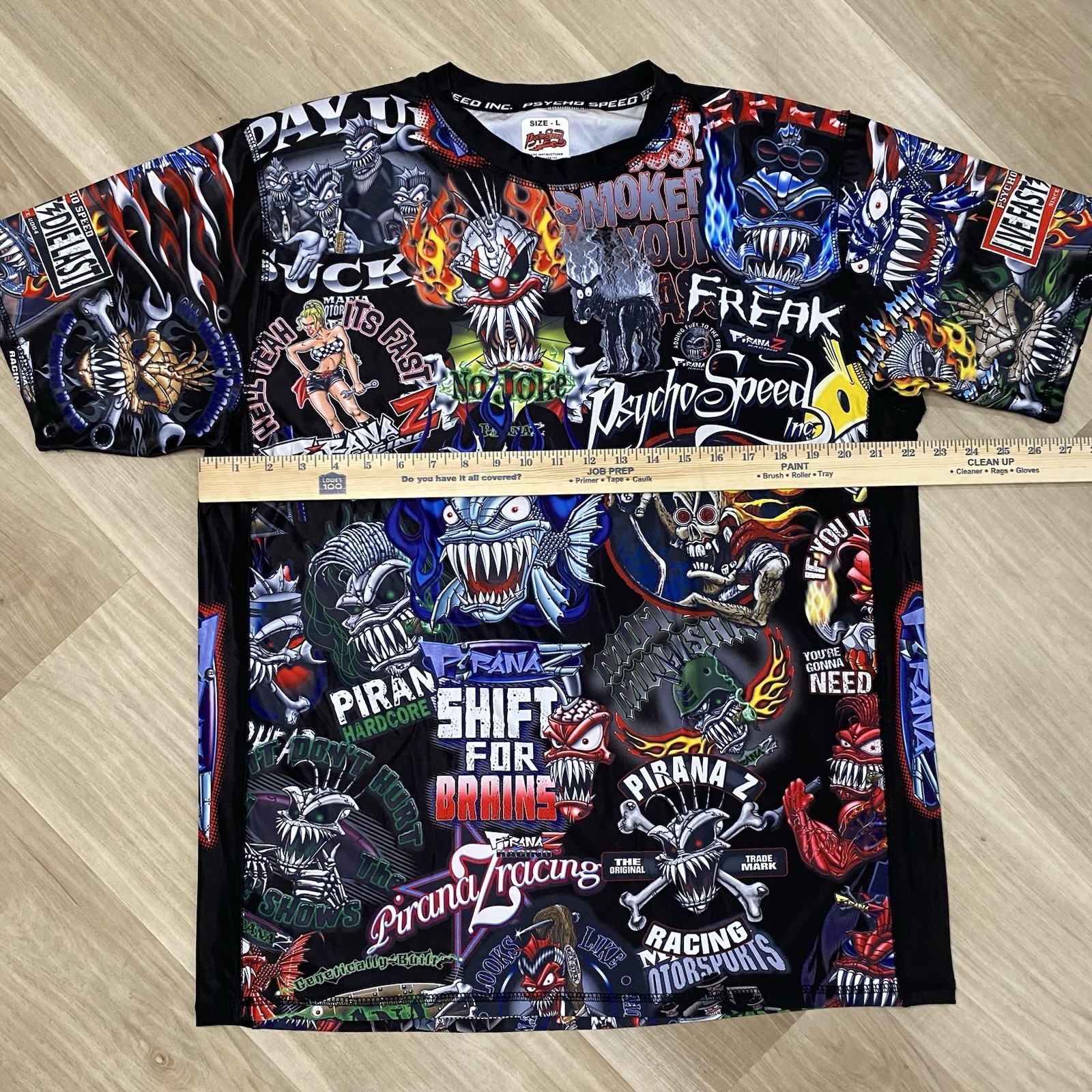 Psycho Speed Inc Piraniaz Racing Punk Men’s Shirt Large Multi Color gallery