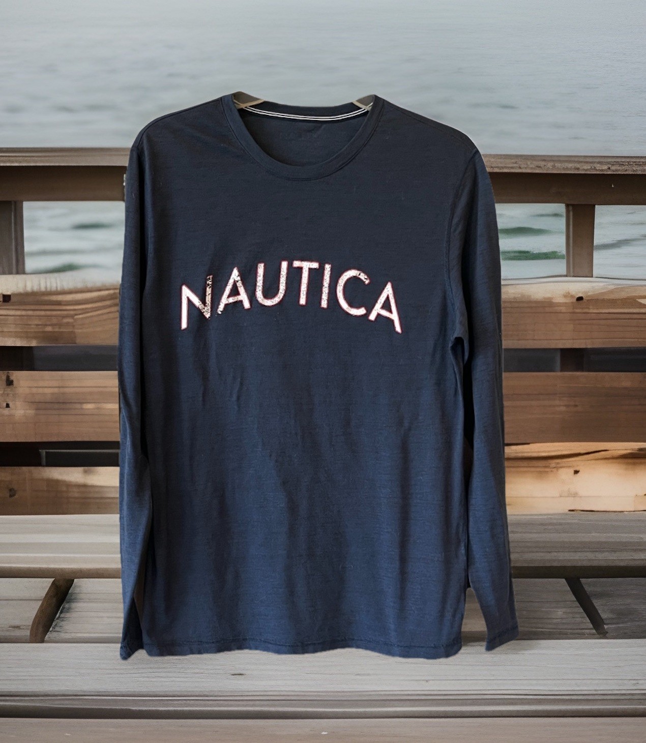 Nautica Navy Blue Lightweight Long Sleeve Shirt Men’s Medium gallery