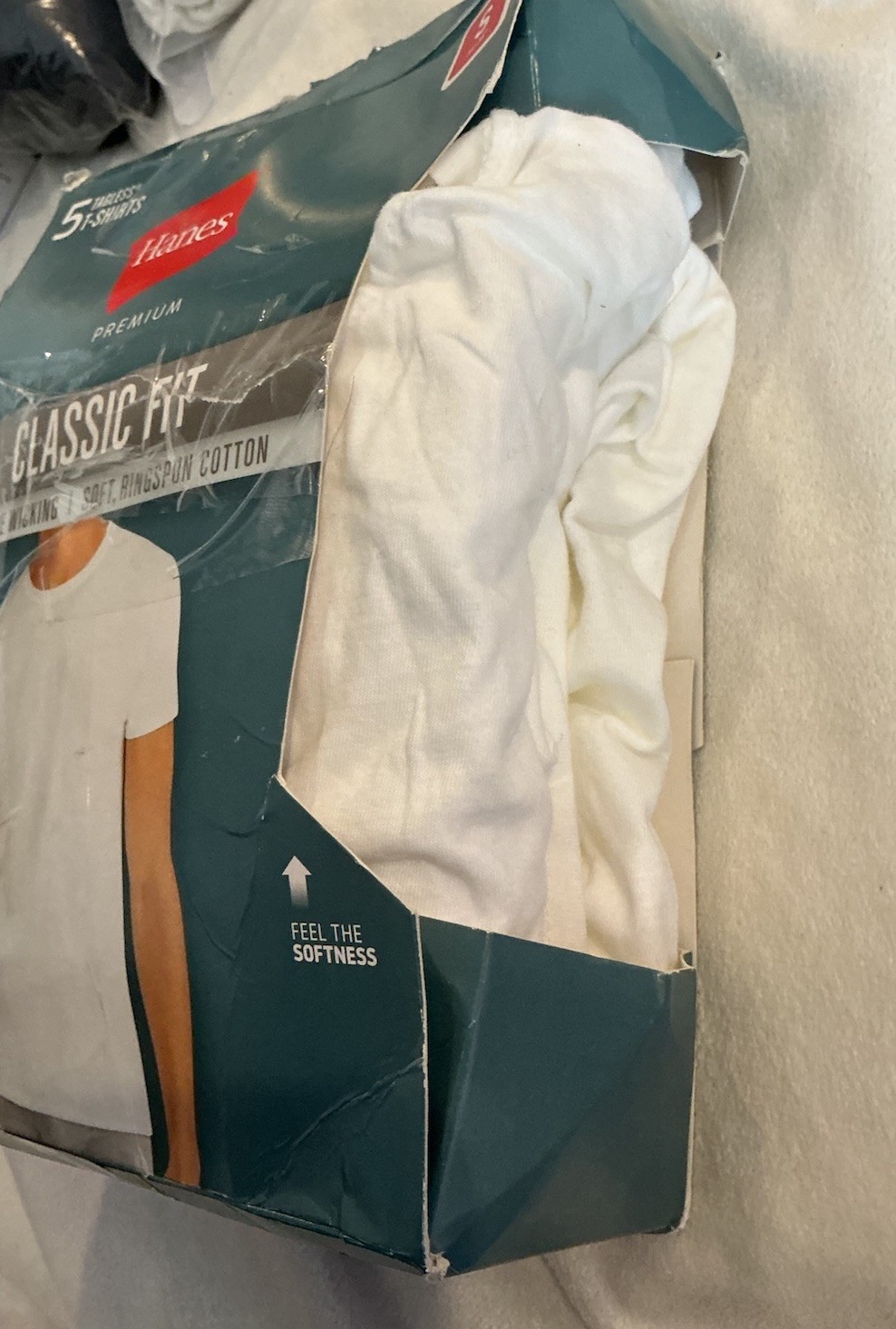 Hanes Mens White T Shirts Size S 5 Pack Crewneck Tagless Cotton Tee Small 34-36 gallery
