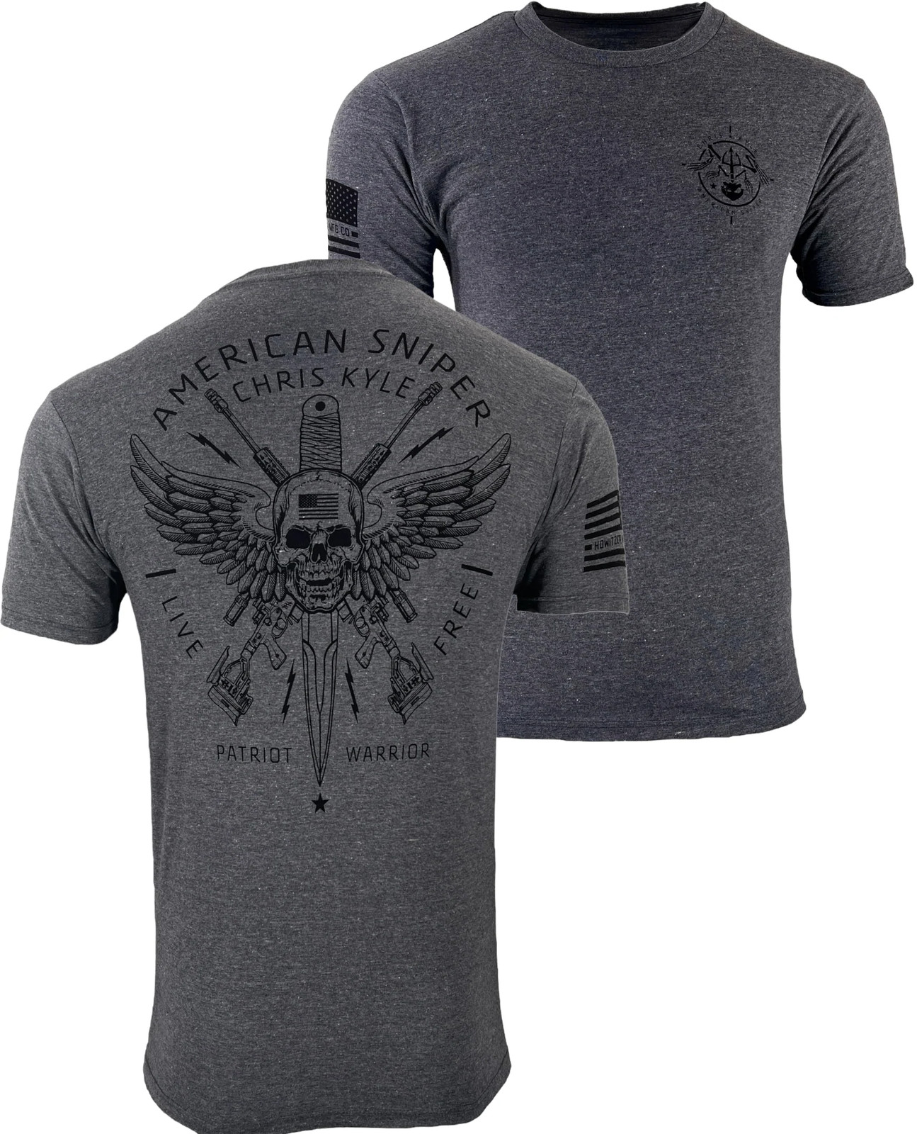 Howitzer Style Men's T-Shirt CHRIS KYLE CIRCLE SHIELD Military Grunt MFG gallery