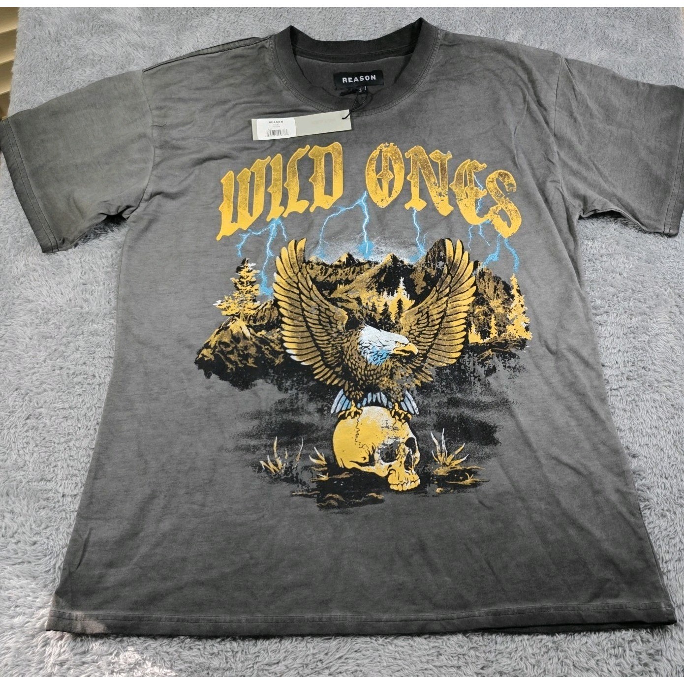 Reason Brand Wild Ones Tee Shirt Size Large Eagle Skull gallery