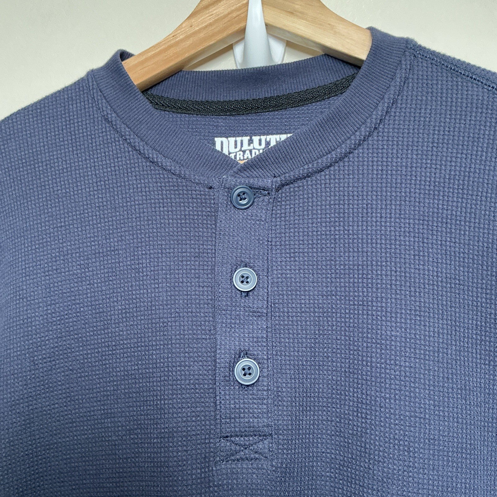 Duluth 40 Grit Henley Thermal Shirt S Standard Fit Untucked Length Blue gallery
