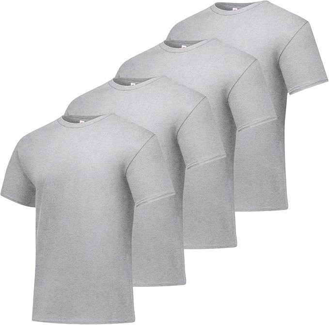 Hanes Men Crew neck T-Shirt 4-Pack ComfortSoft 100% Cotton Heavyweight Tee Plain gallery
