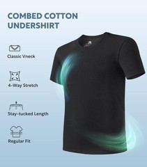 Men’s Undershirts Combed Cotton T-Shirt Fit Soft Moisture-Wicking Undershirt …