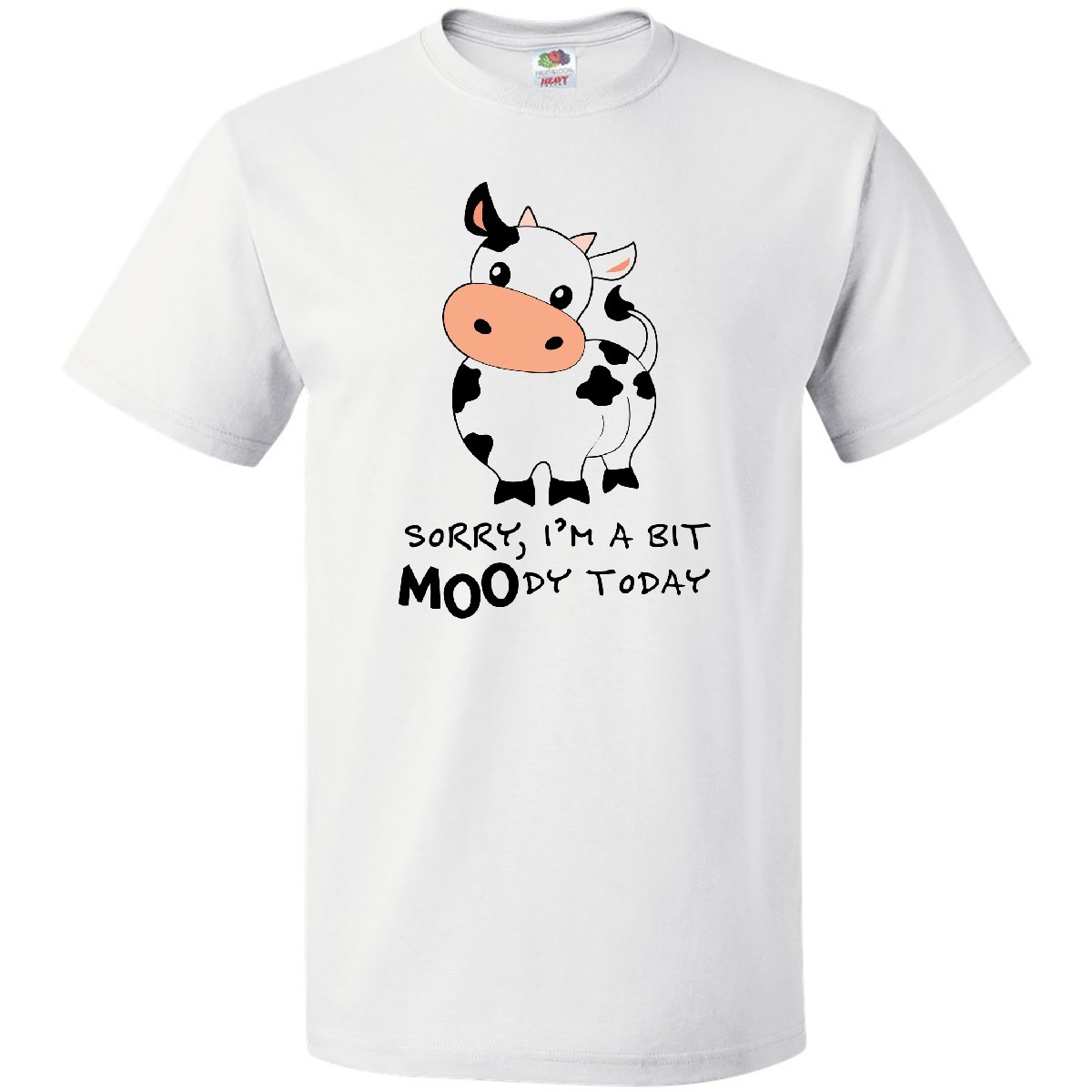 Inktastic Sorry, I'm A Bit MOOdy Today Cute Cow Pun T-Shirt Animals Fun Kids gallery