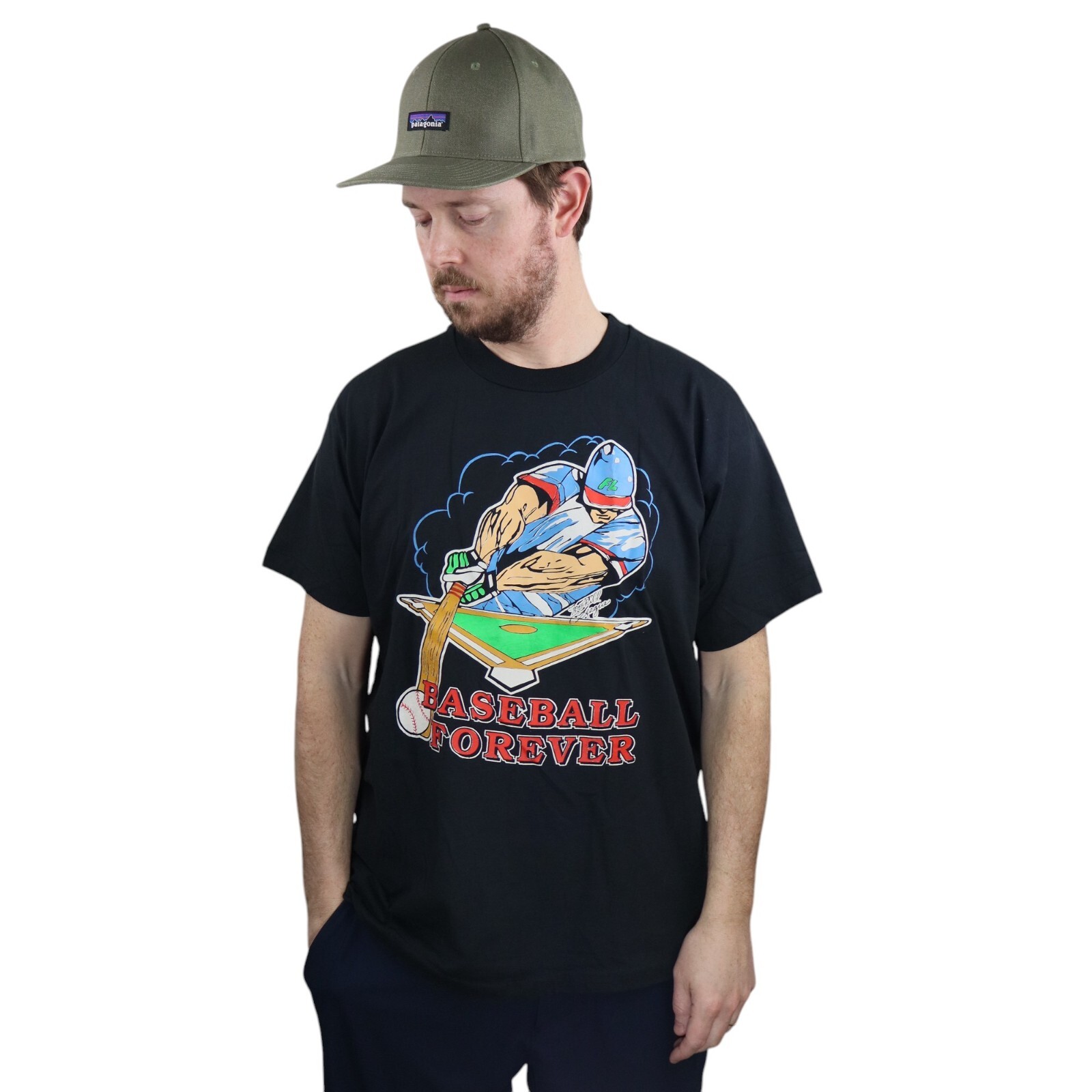 Vtg 90s Baseball Forever T-Shirt XL L USA Made Screen Stars Single Stitch Tee gallery