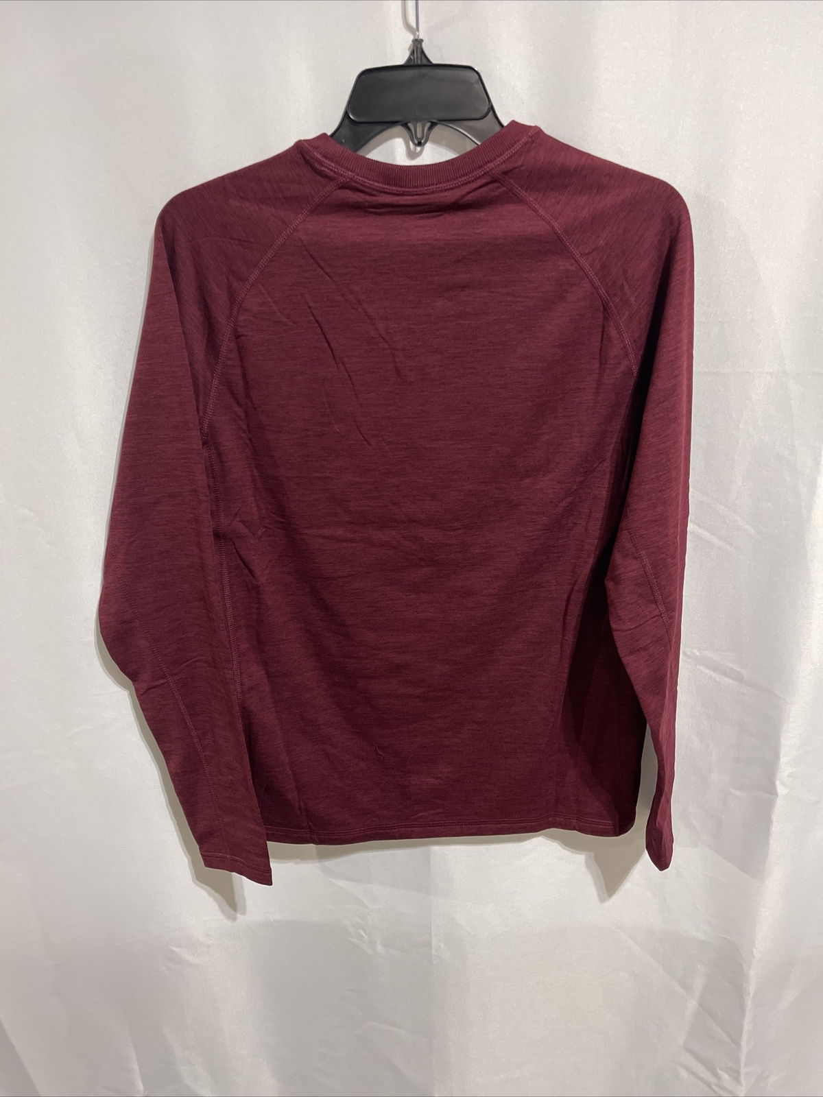 MEMBERS MARK Men's Long Sleeve Tech Fleece Crew Shirt Burgundy Size Small NEW gallery