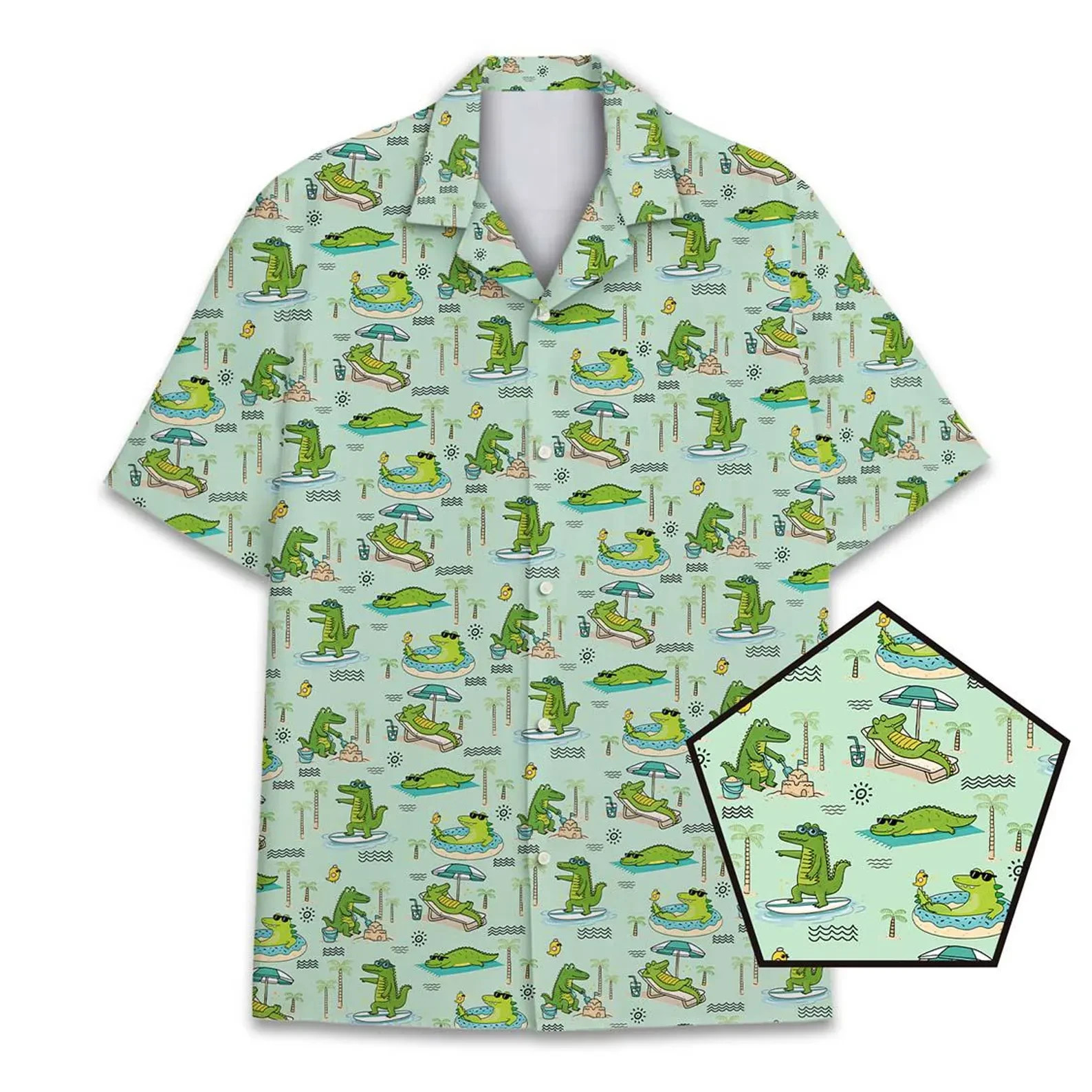 Tropical Alligator - 3D Print Hawaiian Shirt - Adults & Youth gallery