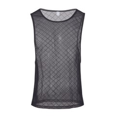 Men’s Sexy See Through Tank Round Neck Micro Fishnet Tops Top Sleeveless