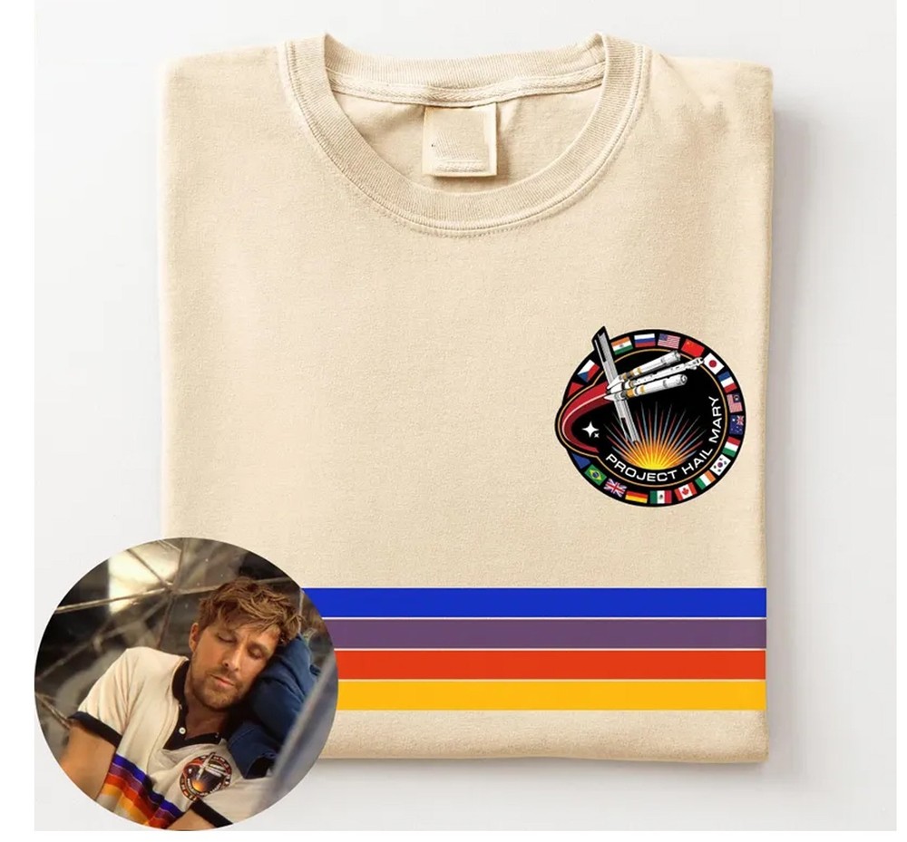 Ryan Gosling Rainbow Shirt, Project Hail Mary Graphic Tee, Retro Dr Grace