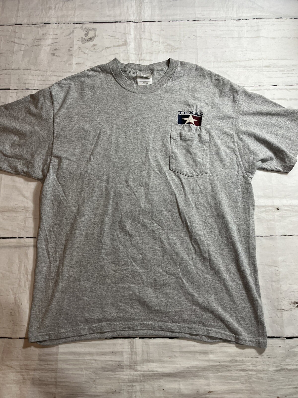 Vintage Texas Pocket T Shirt Tee Single Stitch Embroidered XL USA 90s Austin gallery