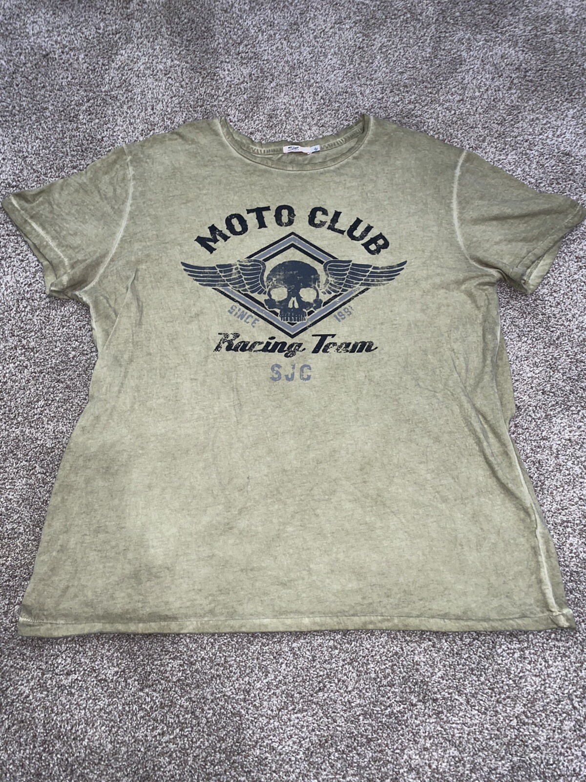 Silver Jeans Co Mens Moto Club Racing Team Graphic T Shirt sz L
