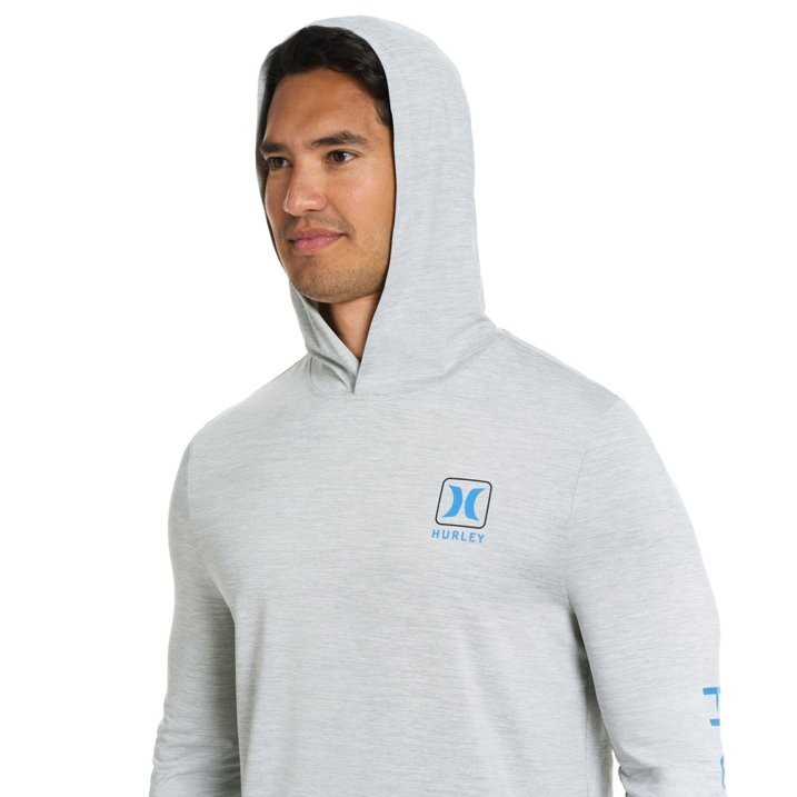 Hurley Men's Sunny Side Hybrid Stretch Hooded UV T-Shirt Size XXL Light Grey gallery