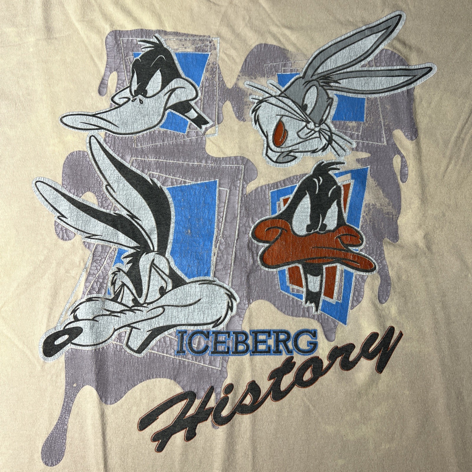 Vintage Iceberg History Looney Tunes Shirt XXL 2XL Italy Made Bugs Bunny Daffy gallery